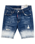 DSQ Marine Dark Blue Fade Denim Bermude