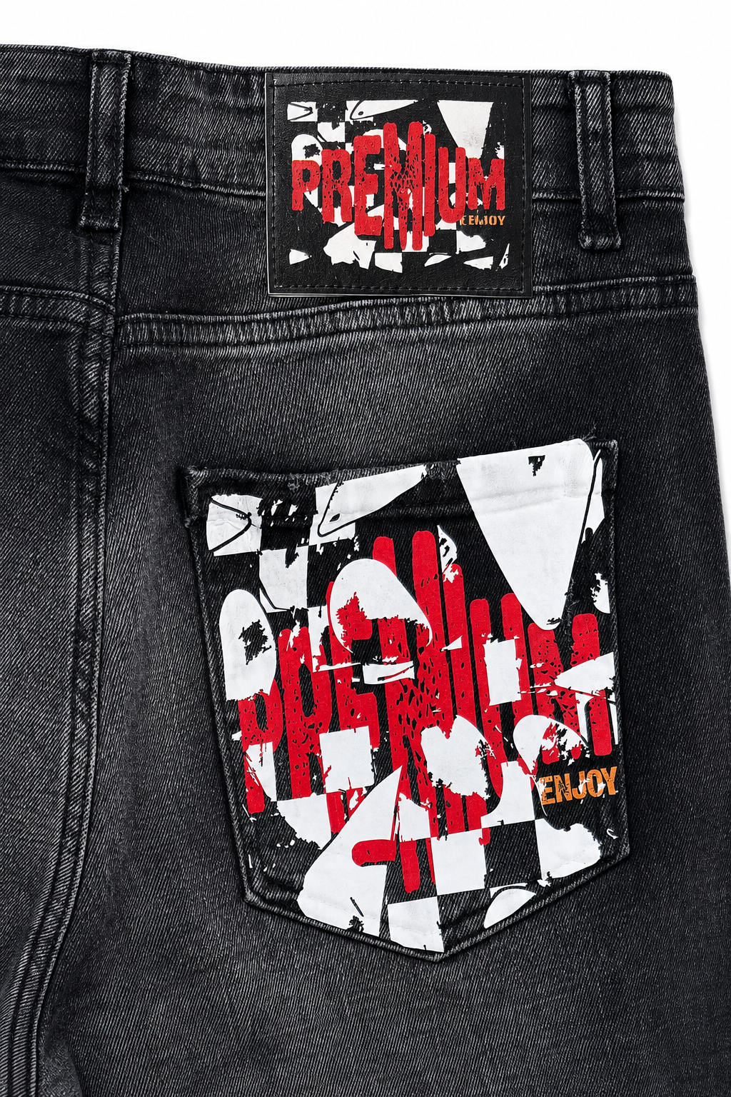 ENJ Premium Graphic Pocket Distressed Jeans