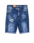 Viman Blue Ripped Denim Bermude