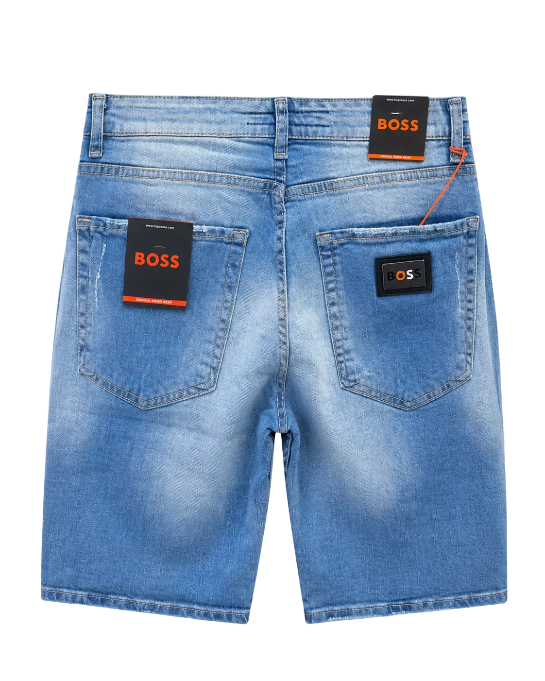 BOSS Light Blue Denim Bermude