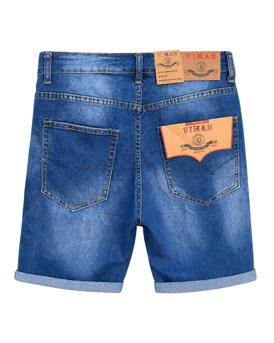 Viman Blue Ripped Denim Bermude