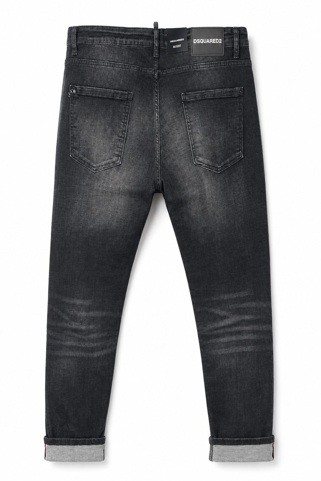 Dsquared2 Black Wash Cuffed Distressed Jeans