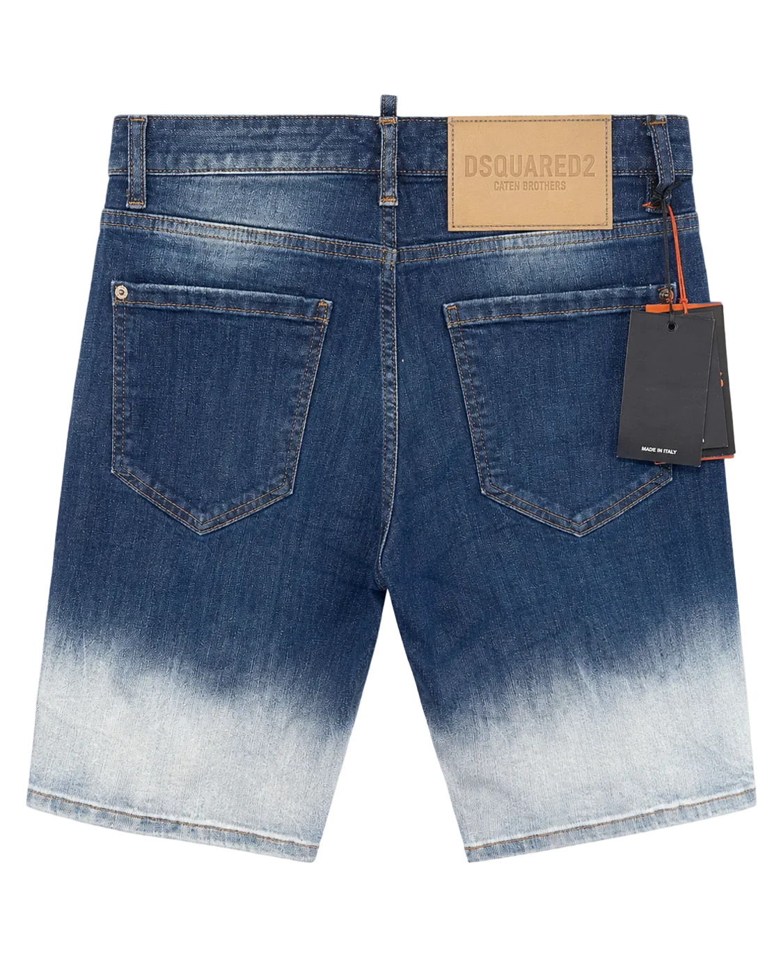 DSQ Marine Dark Blue Fade Denim Bermude