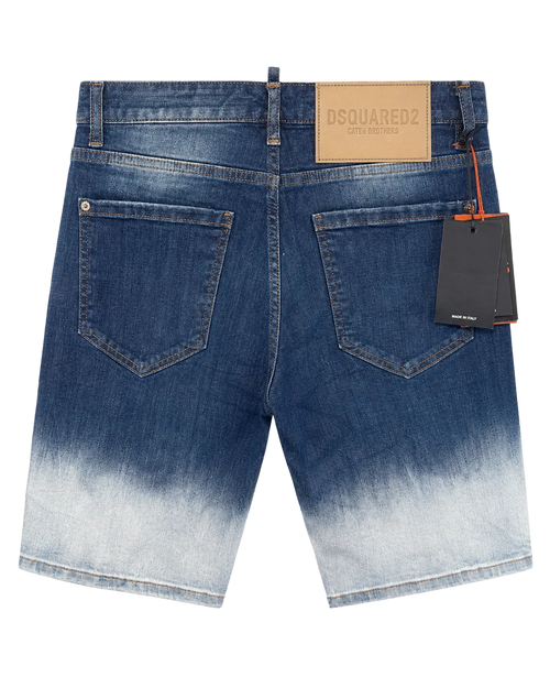 DSQ Marine Dark Blue Fade Denim Bermude