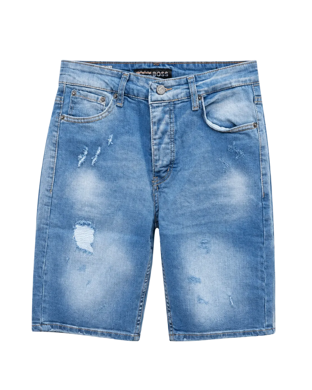 BOSS Light Blue Denim Bermude