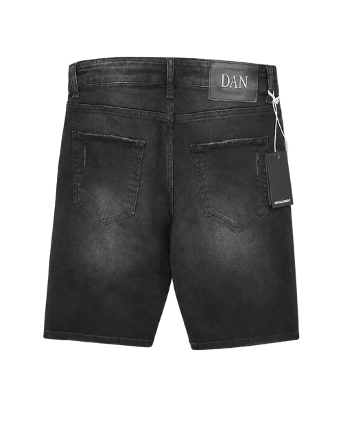 DSQ Dan Black Denim Bermude